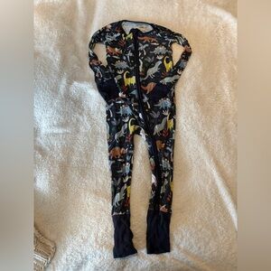 Little Sleepies kids PJ zippy, Dino Print, Size 2T, bamboo footie